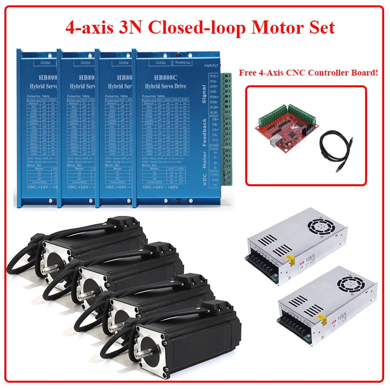 Nema 23 Closed Loop Stepper Motor Driver Kit - มอเตอร์สเต็ปเปอร์แบบวงปิด 4 แกน Nema 23 แรงบิด